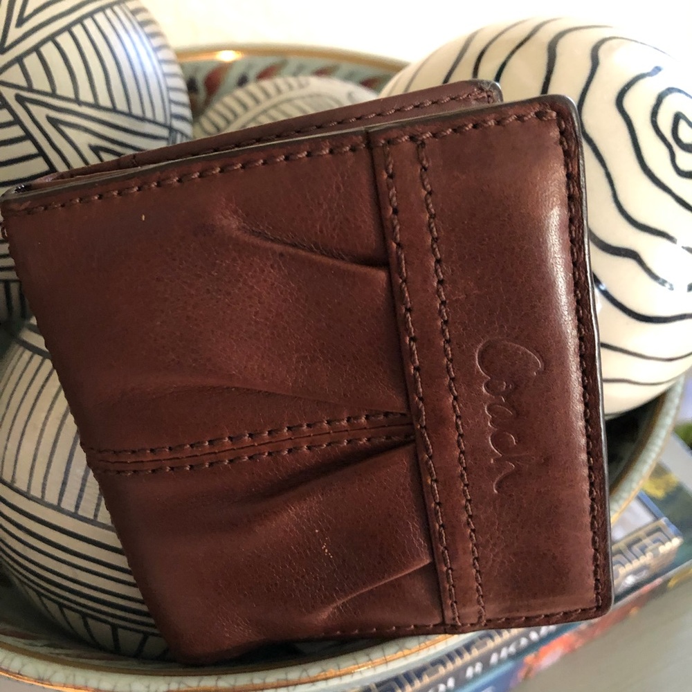 Coach Mini Wallet with coin, CC and bill slots.